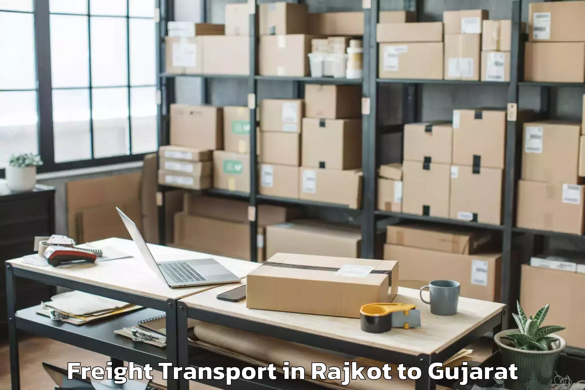 Top Rajkot to Kharod Freight Transport Available